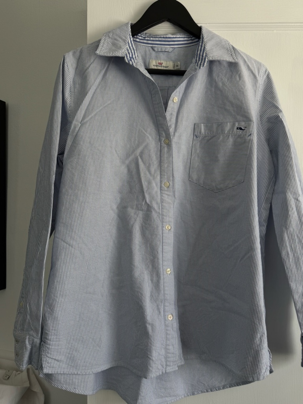 Vineyard Vines Blue & White Pinstripe Women's Button-Down Shirt